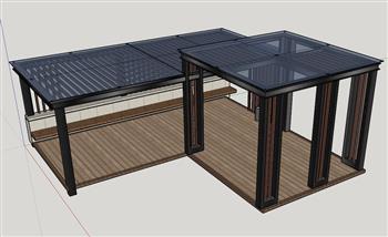 凉亭亭子廊架SU模型