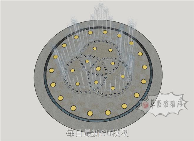 旱喷喷泉SU模型 2