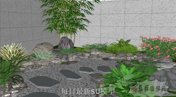 庭院景观屋顶花园SU模型 5