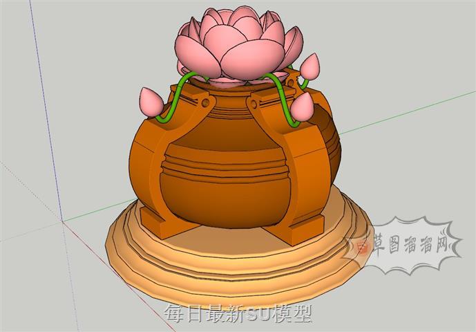 莲花鼎景观SU模型 1