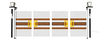 围墙SU模型 免费sketchup模型下载
