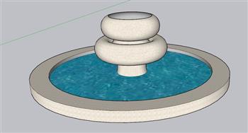 圆形  喷泉  水池  景观