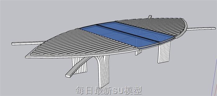 叶子造型亭子SU模型 1