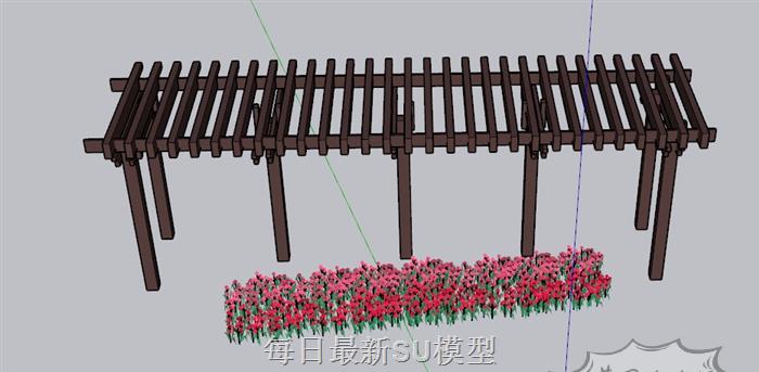 花架廊架廊棚SU模型 1