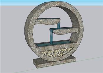 圆形 流水 景观 小品