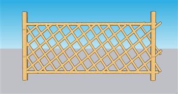 竹篱笆栅栏SU模型 免费sketchup模型下载