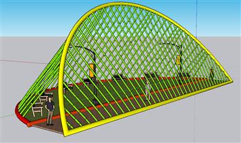 廊架SU模型 免费sketchup模型下载