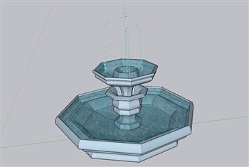 景观喷泉水池SU模型 免费sketchup模型下载