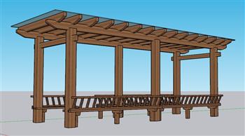 廊架SU模型 免费sketchup模型下载