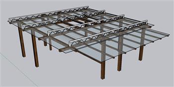 廊架凉棚SU模型 免费sketchup模型下载
