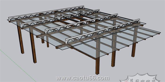 廊架凉棚SU模型