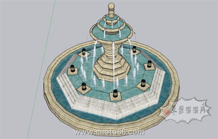 喷泉SU模型 1