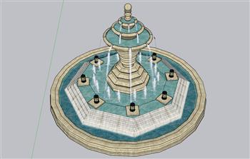 喷泉SU模型 免费sketchup模型下载