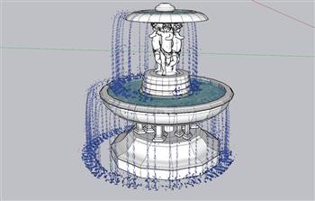 喷泉SU模型 免费sketchup模型下载