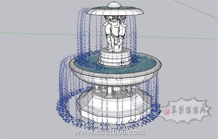 喷泉SU模型 1