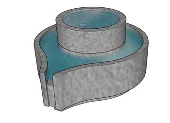 景观水磨流水SU模型 免费sketchup模型下载