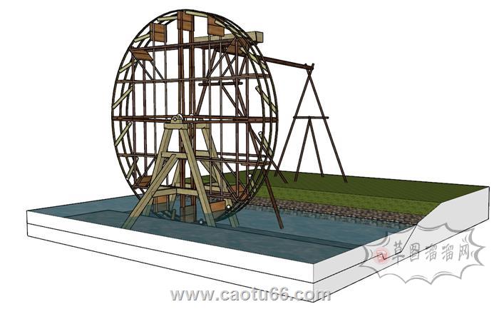 水轮车SU模型 1
