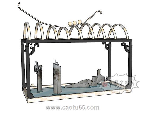 抽象水景亭子SU模型 1