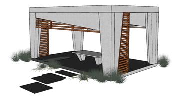 亭子凉亭SU模型 免费sketchup模型下载