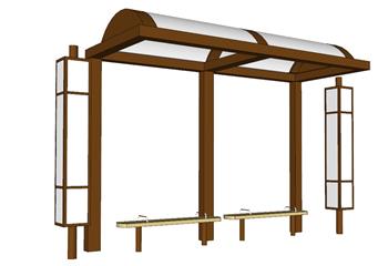 日式 公交车站 候车亭