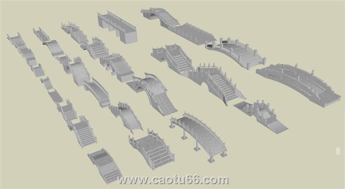 石桥小桥SU模型 3