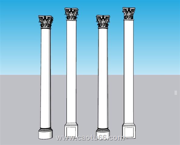 罗马柱石柱SU模型 1