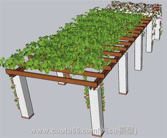 廊架花架蔓藤SU模型