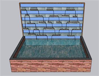 水体透明流水SU模型 免费sketchup模型下载