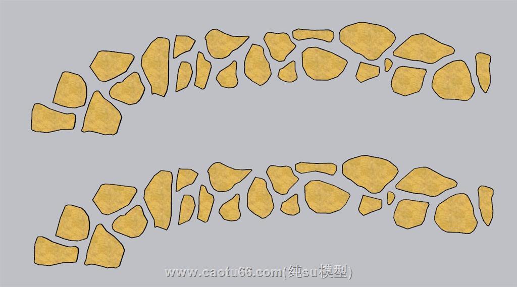 石块路径石子路SU模型 1