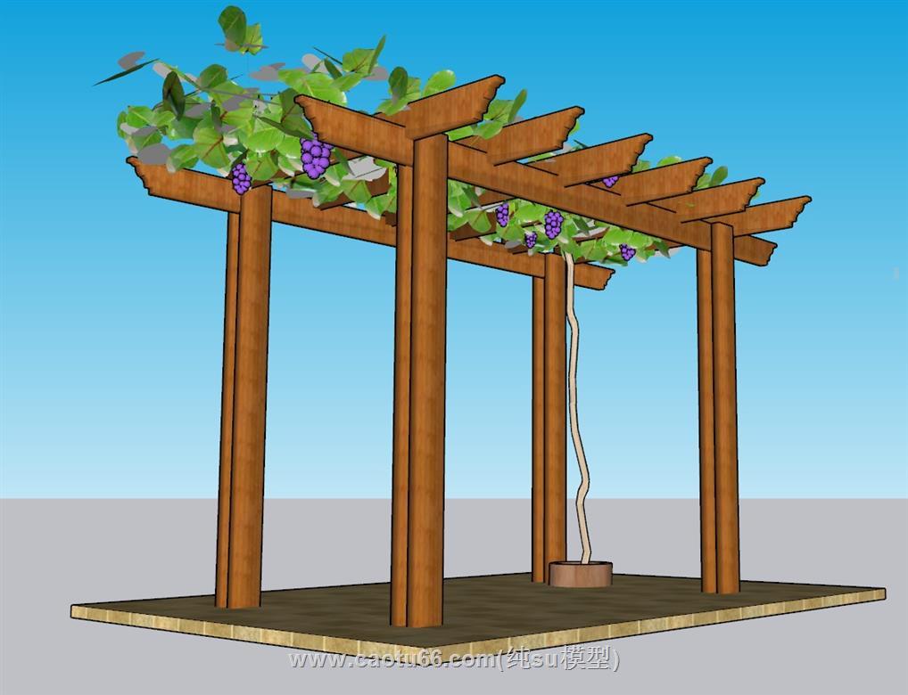 葡萄架植物架廊架SU模型 1