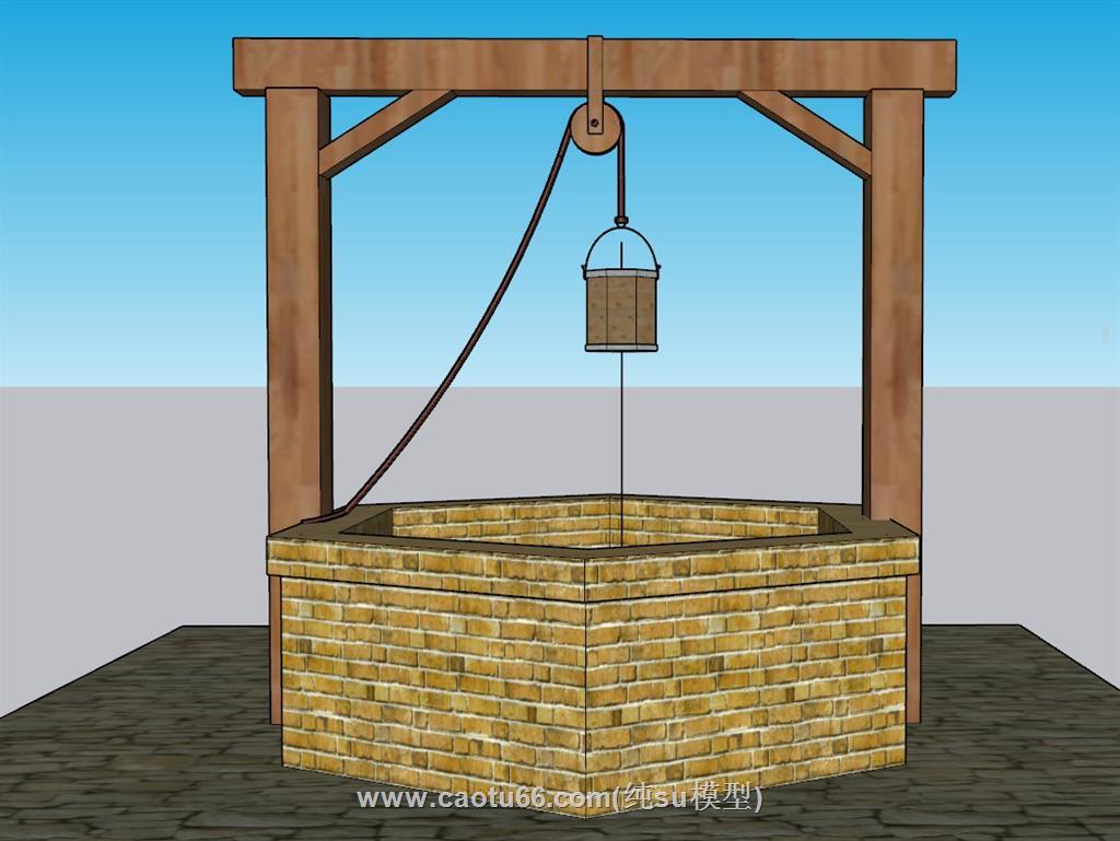 水井辘轳SU模型 1