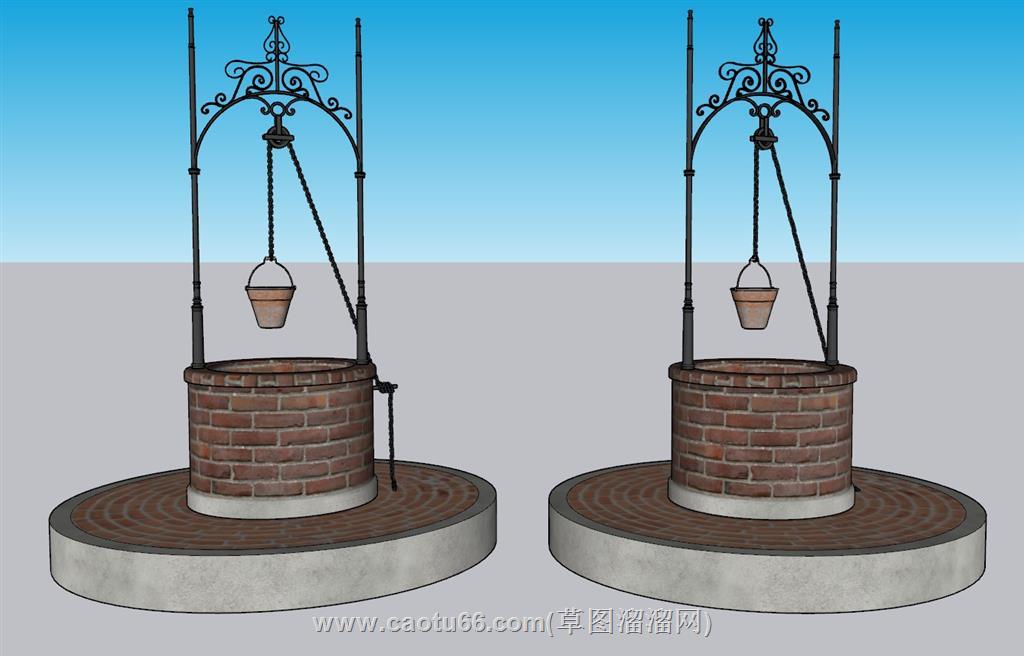景观水井铁链SU模型 1