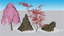 假山石景观小石子SU模型