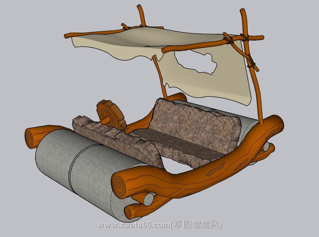 原始人汽车装饰SU模型 1