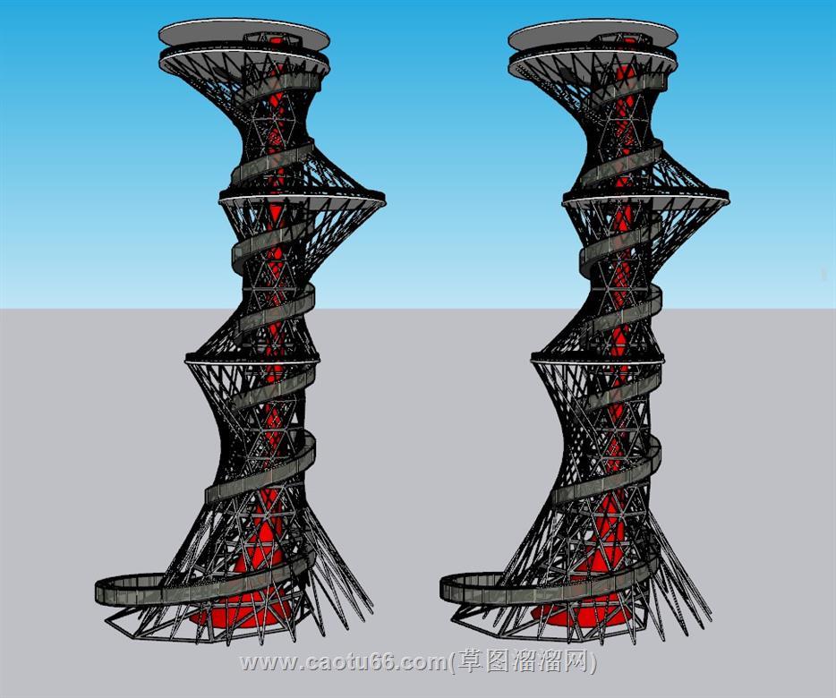 景观塔SU模型 1