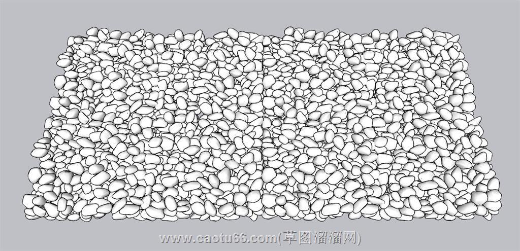 鹅卵石石子铺路石SU模型 1