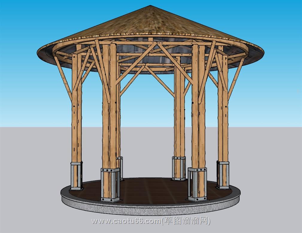东南亚亭子凉亭SU模型 2