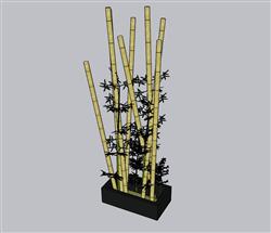 竹子景观小品SU模型 免费sketchup模型下载