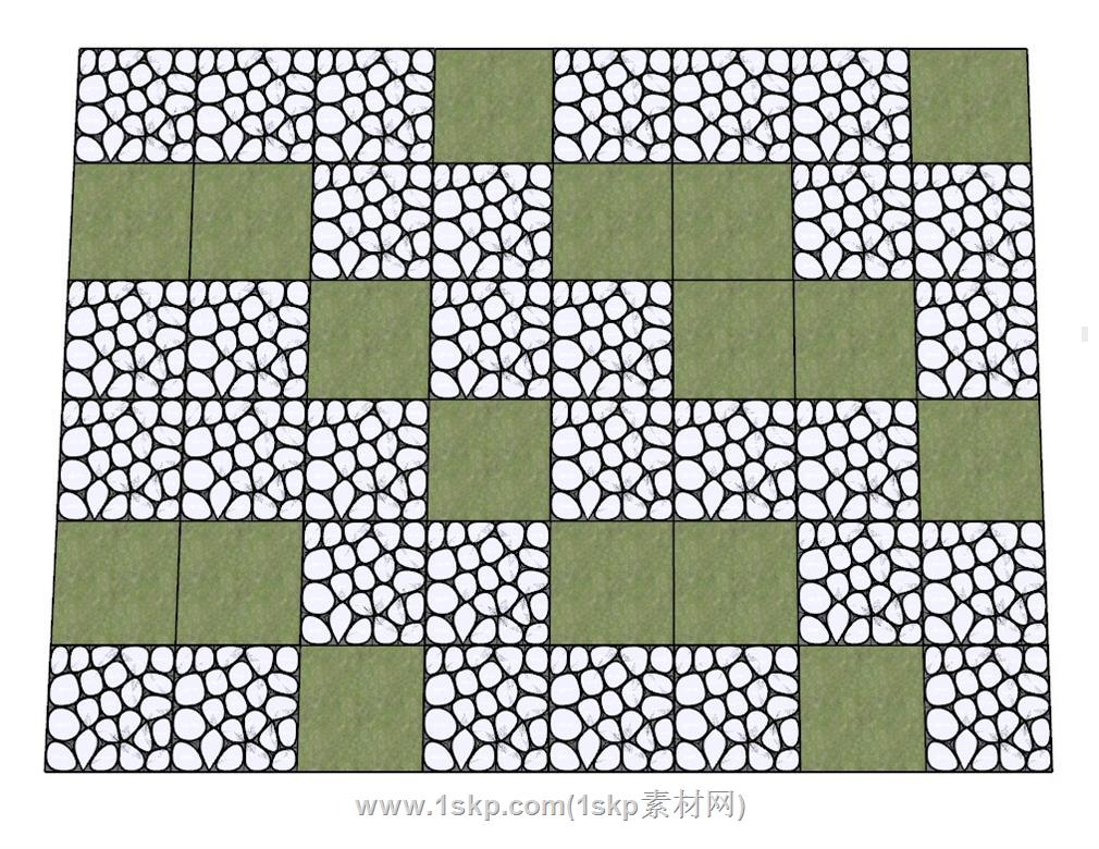 铺装草坪石子SU模型 1