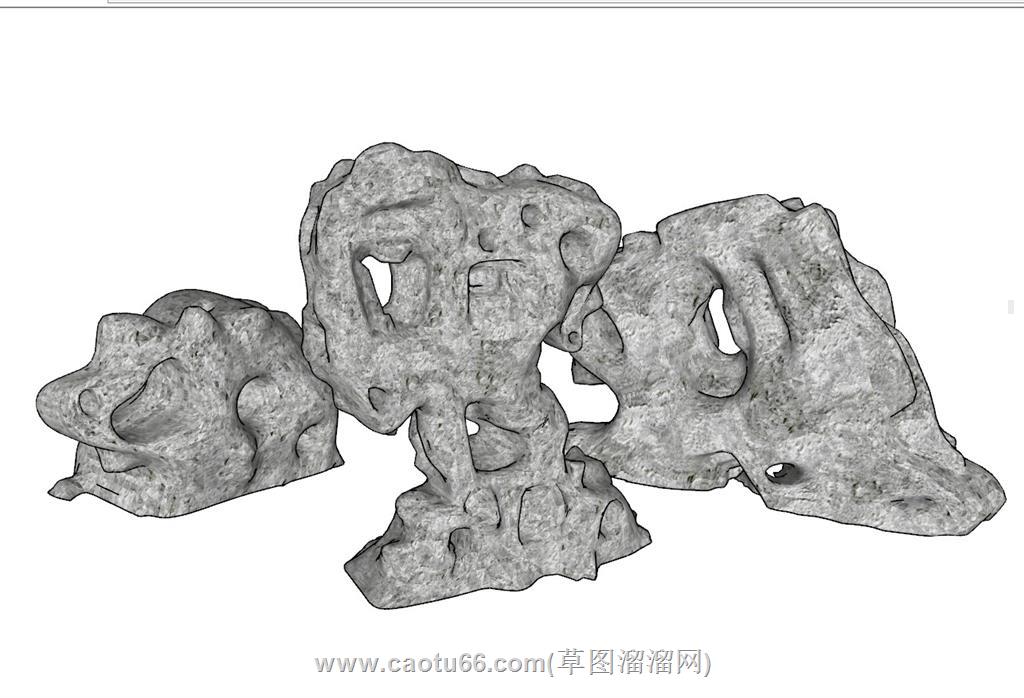 珊瑚石太湖石景观石SU模型 1