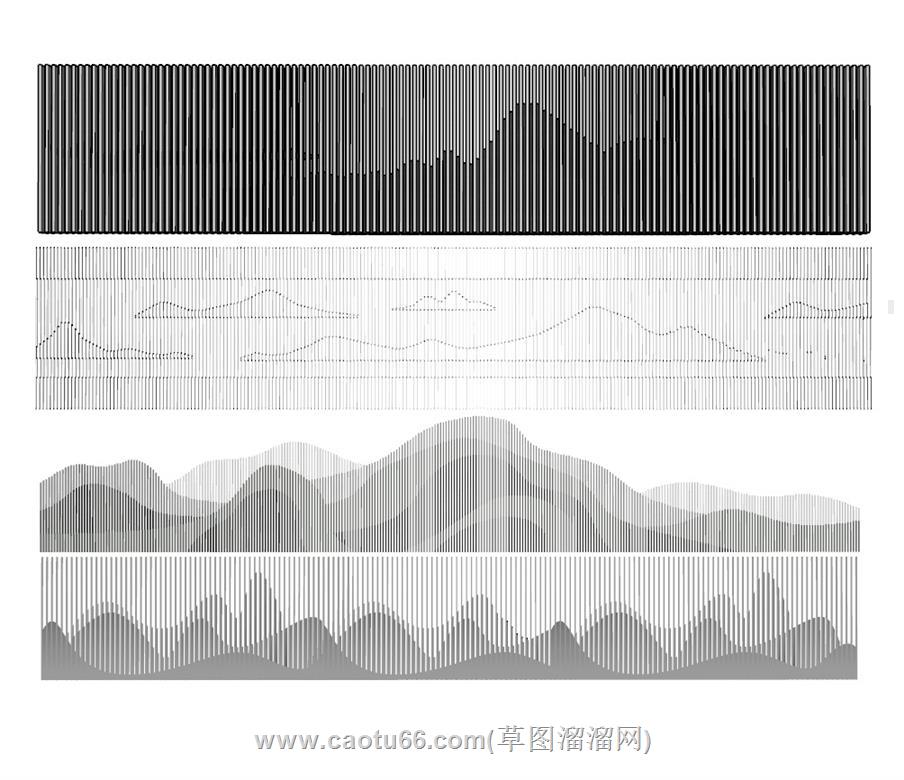 格栅景墙SU模型 1