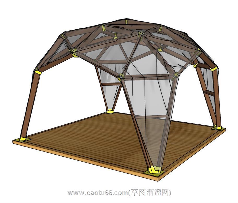 亭子凉亭景观亭SU模型 1