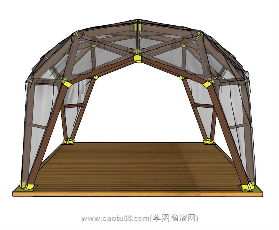 亭子凉亭景观亭SU模型 2