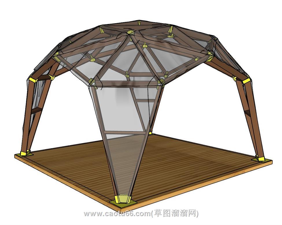 亭子凉亭景观亭SU模型 3