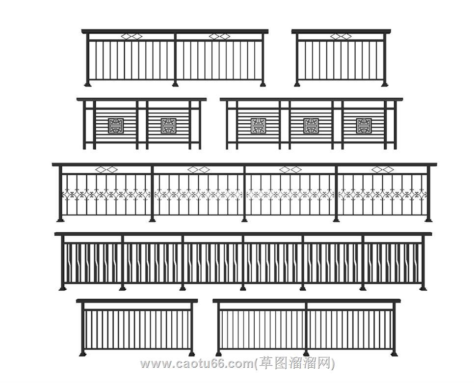 栏杆围栏SU模型 1