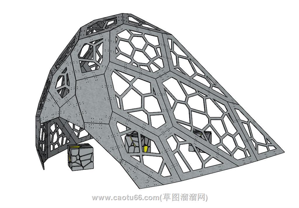 金属镂空廊架SU模型 1