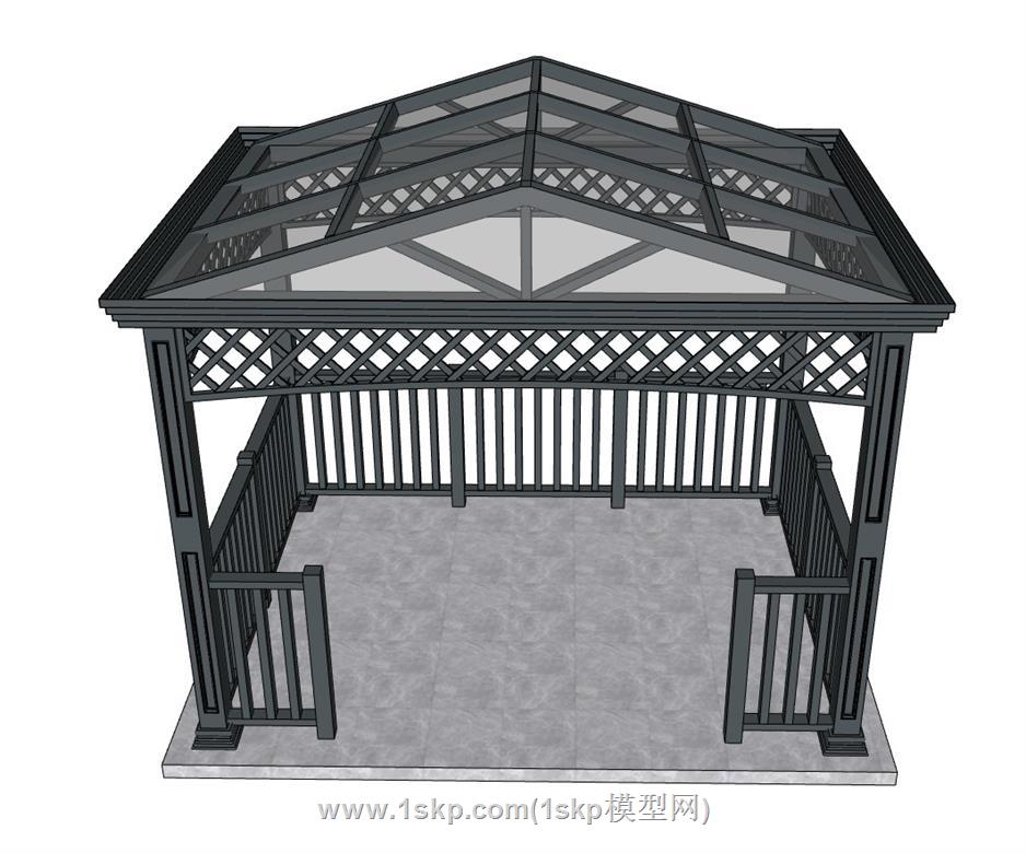 阳光房亭子SU模型 1