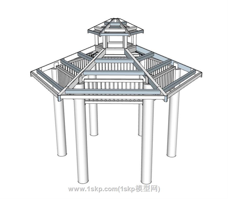 亭子SU模型 1