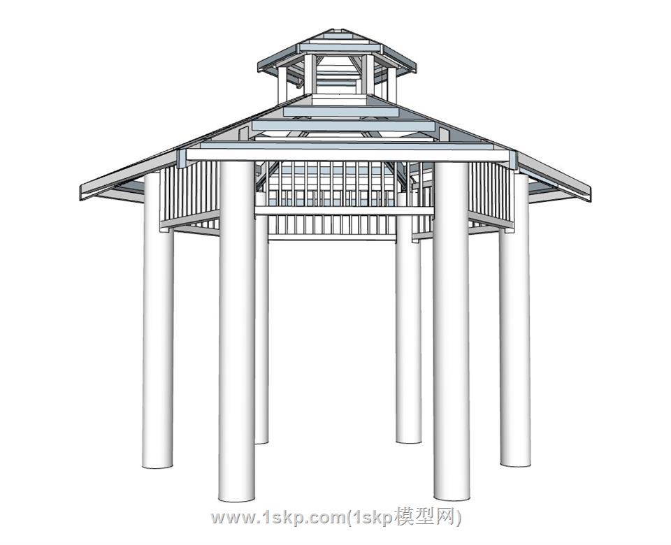 亭子SU模型 3