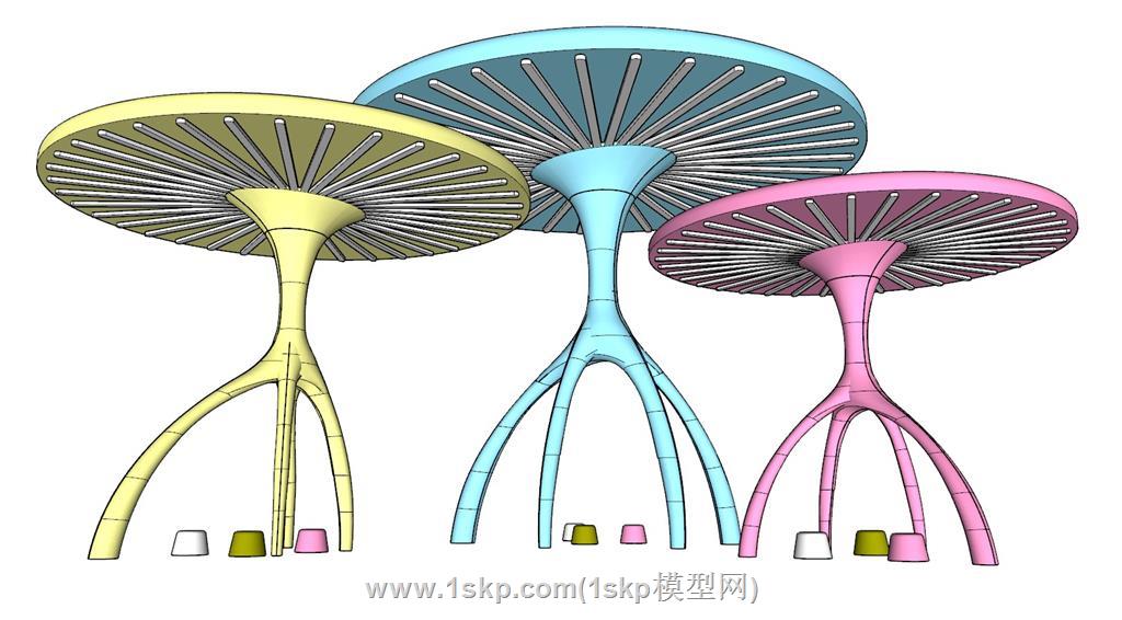 抽象廊架景观SU模型 2